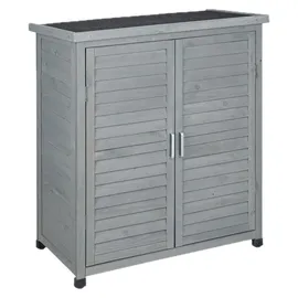 Relaxdays Gartenschrank 97 x 86,5 x 47 cm Grau