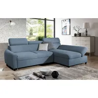 Fun Möbel Ecksofa Schlafsofa Sofa Anton Xs In Stoff Esito Hellblau Ottomane Rechts