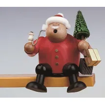 KWO Kunstgewerbe-Werkstätten Olbernhau GmbH Räuchermann Kantenhocker Weihnachtsmann 15 cm rot