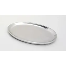 Kerzenteller oval 20 x 11 cm Aluminium Silber poliert für Ovalkerzen, Ellipsen, Hochzeitskerzen