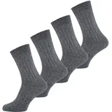 Nur Der Basicsocken Bambus Warme Socke 4-Paar grau 43-46