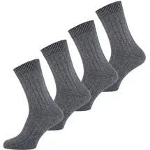 Nur Der Basicsocken Bambus Warme Socke 4-Paar grau 43-46