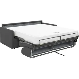 vente-unique Schlafcouch Polyester 3-Sitzer Grau