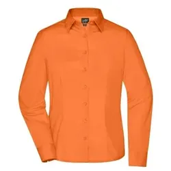 Damen Langarm Business Bluse JN641, orange, Größe XL - orange - XL