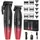 VGR 640 Professionelle Haarschneider für Männer, Kabellose Barber Clipper und Trimmer Set, Zero Gap T-Klinge Haarschneidekit, DLC-beschichtete Keramikklinge, Premium Barber Kit mit LED-Anzeige (Rot)