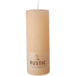 Papstar Rustic Zylinderkerze, durchgefärbt, Hochwertige Stumpenkerze aus Paraffin- und Stearin, 1 Karton = 6 Stück, creme