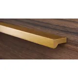 Gedotec Möbelgriffe aus Aluminium | 1 Stück Türgriffe für Schränke - Messing dunkel gebürstet inkl. Befestigungsmaterial | ANGLE 0077 | LA: 416 mm | Griffe für Küchenschränke Schrankgriffe Griffe