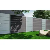 Glas Windschutz Als 103 x 174 auf 87 cm - Windschutzzaun aus Glas, Streifendekor – Trennwand in Klarglas – Terrassenzaun für Sicht- und Windschutz