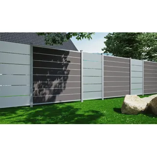 Glas Windschutz Als 103 x 174 auf 87 cm - Windschutzzaun aus Glas, Streifendekor – Trennwand in Klarglas – Terrassenzaun für Sicht- und Windschutz