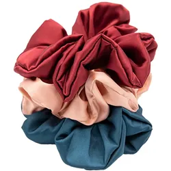 3er Seiden Scrunchies - bunt