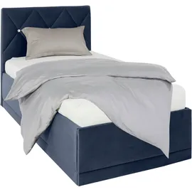 Westfalia Schlafkomfort Polsterbett "Adamas", blau (königsblau), L:210cm, Bezug: 100% Polyester, Polsterung: Polsterwatte, Material Gestell: gepolsterter Holzwerkstoff, WESTFALIA SCHLAFKOMFORT, Betten, Polsterbett, auch mit Bettkasten, Knopfheftung mit Strasssteinen