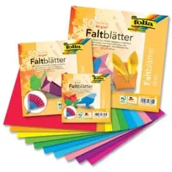 FOLIA Faltblatt Duo 50BL 10 Farben sortiert 499/2020 80g 20x20cm