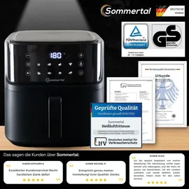 sommertal Heißluftfritteuse HF760 7,6L schwarz