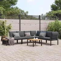 vidaXL Garten-Sofagarnitur 5-tlg. schwarz