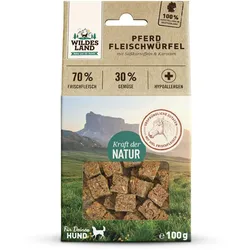 Wildes Land Fleischwürfel Hunde Snack WL Fleischwürfel Pferd 100g Hunde Snack