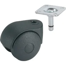 Dörner + Helmer ø Doppelrolle Möbelrolle 50 mm Tragkraft 30kg, Anschraubplatte 38x38mm schwarz