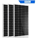 GLIESE Solaranlage Solarpanel 200W Monokristallin für Dach, Camping, Wohnmobil & Off-Grid, 600 W, Monokristalline, (3-St., 200Watt Solarmodul), Mehrere Panels parallel anschließbar