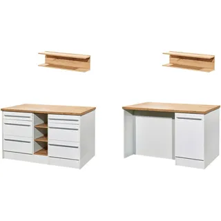 Respekta Kücheninsel Gabriel ohne E-Geräte 150 cm Weiß Hochglanz