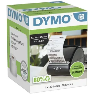 Dymo 2166659 Etiketten Rolle 102 x 210 mm Weiß 140 St. Permanent haftend Versand-Etiketten