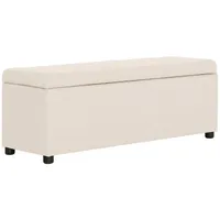 VidaXL Bank mit Staufach 116 cm Creme Polyester