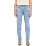 Mustang "Damen Style Crosby Relaxed Straight", Damen, Gr. 31, Länge 34, 201 hellblau, Denim/Jeans, 80% Baumwolle, 15% Lyocell, 4% Elastomultiester, 1% Elasthan, unifarben, straight fit, Jeans Straight-Jeans