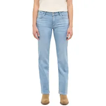 Mustang "Damen Style Crosby Relaxed Straight", Damen, Gr. 31, Länge 34, 201 hellblau, Denim/Jeans, 80% Baumwolle, 15% Lyocell, 4% Elastomultiester, 1% Elasthan, unifarben, straight fit, Jeans Straight-Jeans