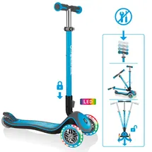 GLOBBER Elite Deluxe mit Leuchtrollen sky blue