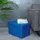 Intirilife Faltbare Sitzbank 49x30x30 cm in OZEAN BLAU - Sitzwürfel mit Stauraum aus Stoff mit Mulden - Sitzcube Fußablage klappbare Aufbewahrungsbox Truhe Sitzhocker