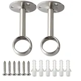 Gardinenstange Halterung, SAYAYO Gardinenstangenhalter Deckenhalterung Gebürstete mit Schrauben zur Befestigung von Gardinenstangen an Decken oder Wänden 2 Stück 25mm Durchmesser, EFL4025LS-2P-FR