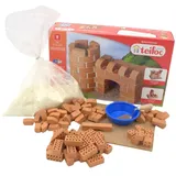 teifoc Steinbaukasten 4070 - Burg/Stiftehalter, Kreativspielzeug für Kinder ab 6 Jahren, Lernspielzeug für kreatives Spielen, Montessori Spielzeug, 3 Bauvarianten Plus Stiftehalter
