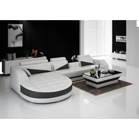 Xlmoebel Sofa Modernes Ecksofa aus Leder - Design Wohnlandschaft G8018C, Hergestellt in Europa weiß