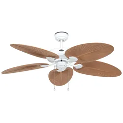 Deckenventilator Outdoor Classic - Lack Weiß / Palme/Rattan