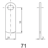 ASSA ABLOY Sperrnase für Elektronisches Schrankschloss Sense+pin, Nr.71,gerade