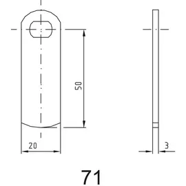 ASSA ABLOY Sperrnase für Elektronisches Schrankschloss Sense+pin, Nr.71,gerade