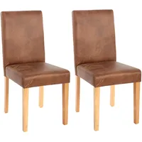 MCW 2er-Set Esszimmerstuhl Stuhl Küchenstuhl Littau ~ Kunstleder, Wildlederimitat,