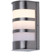 ETC Shop Wandleuchte Garten Außenbeleuchtung Edelstahl Fassadenlampe silber im