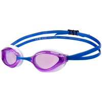 ARENA Python Racing-Schwimmbrille für Damen und Herren, Anti-Beschlag, nicht spiegelnde Gläser, maximaler Komfort, Doppelriemen, Violett/Weiß/Blau