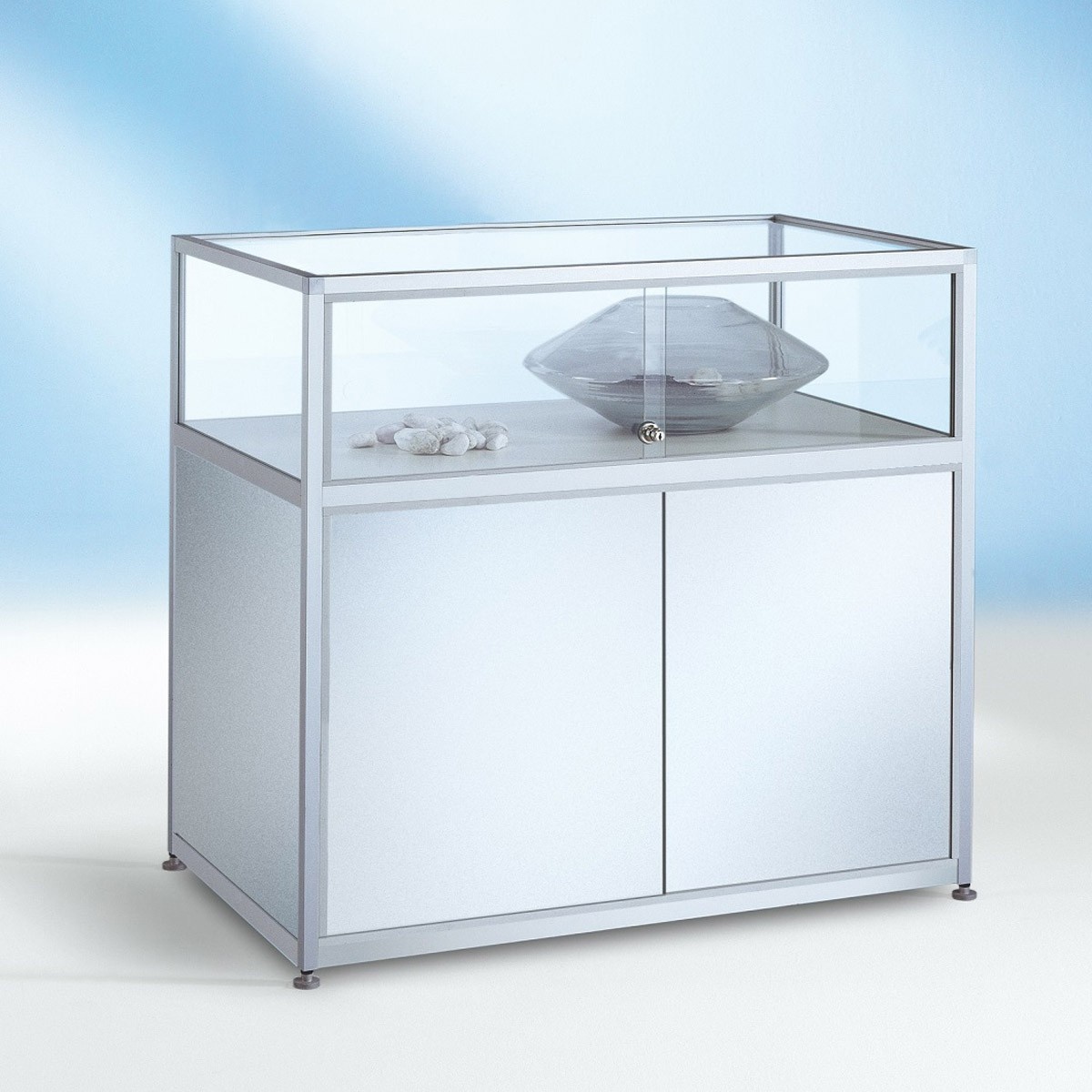 Vitrine halbhoch mit Unterschrank