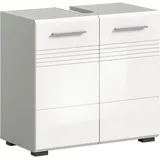 welltime Waschbeckenunterschrank »Calcio, Breite 60 cm, 2 Türen, 1 Einlegeboden, geteilte Rückwand«, MDF Front, Badschrank, Bad-Möbel, Badezimmer, grau