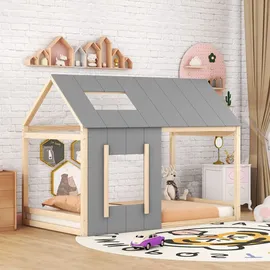 Flieks Hausbett mit Rausfallschutz 90 x 200 cm natur