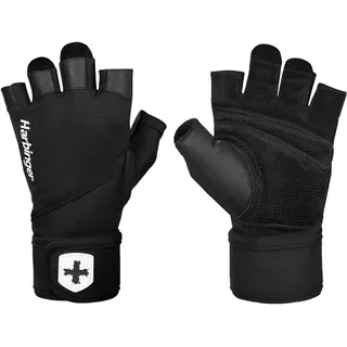 Harbinger Pro Wristwrap 2.0 Handschuhe für Gewichtheber, Unisex, Schwarz, Medium