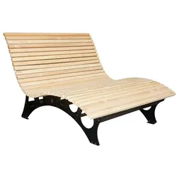 Home Deluxe GmbH HOME DELUXE Wellenholzliege / Waldsofa TAIGA - 120 I Waldsofa Wellenholzliege Holzliege Lärche Outdoor Gartenliege Metallgestell Polsterauflage