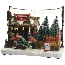 EDM Kaemingk LED Weihnachtsbaumverkauf Szene 10,5 x 14 cm bunt