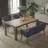 Mendler Esszimmer-Set HWC-L13, 2er-Set Stuhl+Sitzbank Esszimmergruppe Sitzgruppe Esszimmergarnitur, Stoff/Textil ~ anthrazit