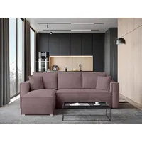 BroMARKT Ecksofa TOP L Schlaffunktion Bettkasten L-Form 230x145x80cm Rosa - Rosa