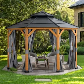 Sunjoy Vorhang für Zedernholz Gazebo 395 cm x 395 cm