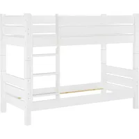 Erst-Holz Etagenbett extra stabil 80x200 weiß, Nische 80 cm