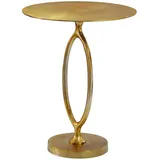 FineBuy Beistelltisch Alu Gold 44cm Rund Wohnzimmertisch Couchtisch Anstelltisch Metall