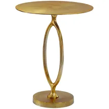 FineBuy Beistelltisch Alu Gold 44cm Rund Wohnzimmertisch Couchtisch Anstelltisch Metall
