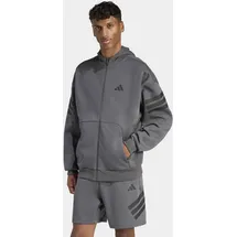 adidas Future Icons 3-Streifen Kapuzensweatjacke Herren Grau S
